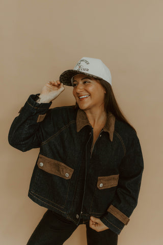 Chestnut Corduroy Denim Jacket