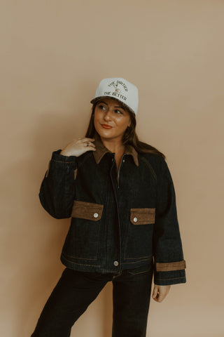 Chestnut Corduroy Denim Jacket