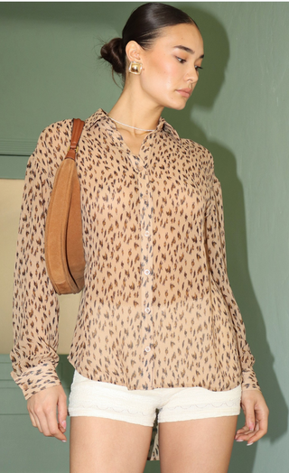 Cheetah Button Up