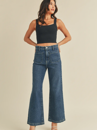 Wide Leg Patch Pocket jean