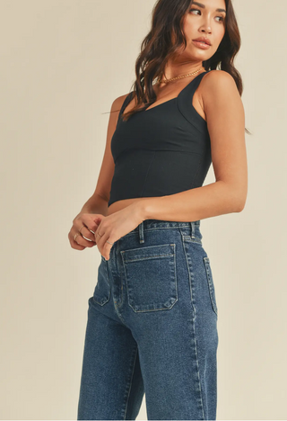 Wide Leg Patch Pocket jean