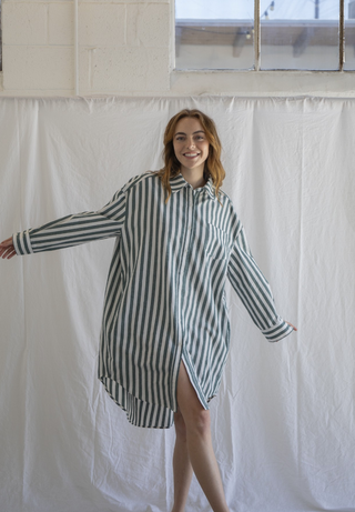 Cam Striped Shirt Dress