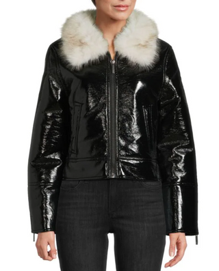 Wet Look Aviator Jacket