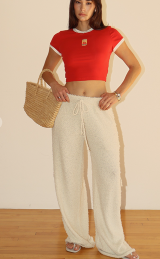 Cream Knit Cargo Lounge Pants