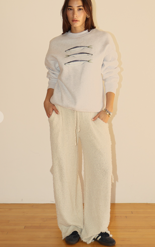 Cream Knit Cargo Lounge Pants