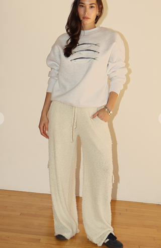 Cream Knit Cargo Lounge Pants