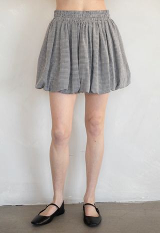 Gingham Bubble Mini Skirt