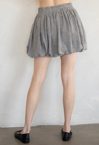 Gingham Bubble Mini Skirt