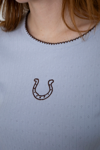 Dusty Blue Horseshoe Tee