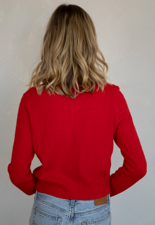 Fiery Cable Knit Cardi