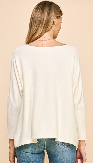 Sophia Raw Hem Sweater