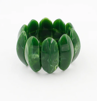 Marbled Green Stretch Bracelet