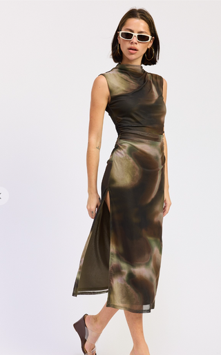 Green Current Mesh Dress