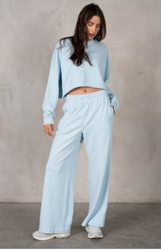 Light Blue Crop Crew