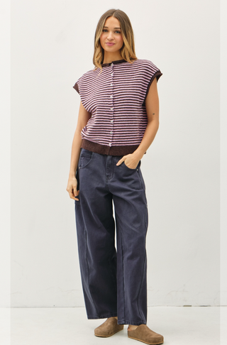 Striped Sleeveless Piper Cardi