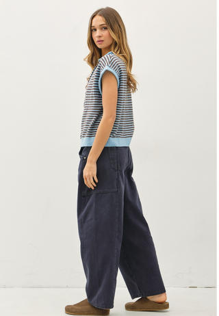 Striped Sleeveless Piper Cardi