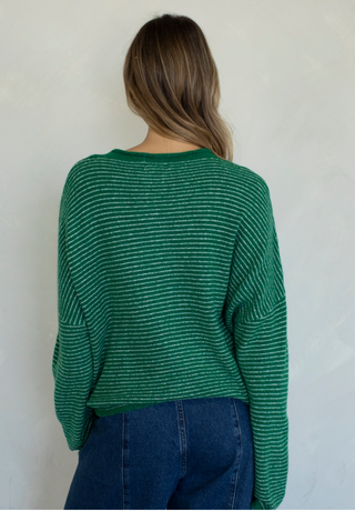 Pinstriped Piper Cardi