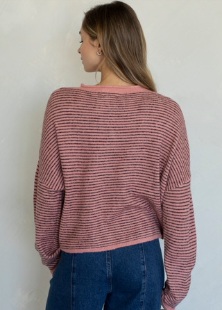 Pinstriped Piper Cardi