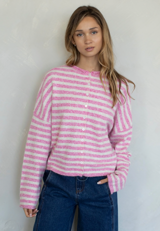 Bold Striped Piper Cardi