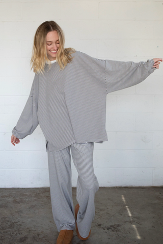 Velvety Striped Pants