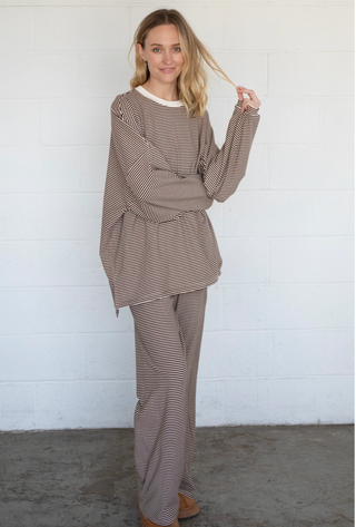 Velvety Striped Pants