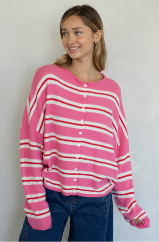 Varsity Striped Piper Cardi