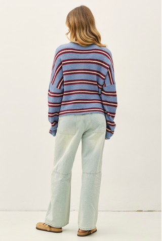 Varsity Striped Piper Cardi