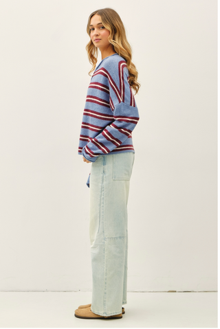 Varsity Striped Piper Cardi