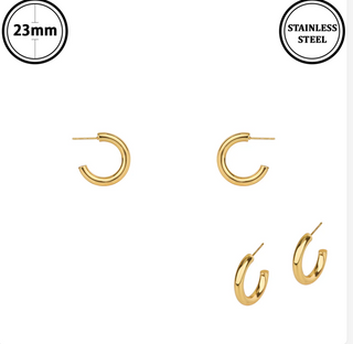 Stainless Steel 1" Hoop Earring