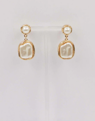 Pearl Coin Double Drop Earring