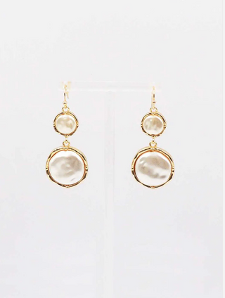 Coin Pearl Drop Earring