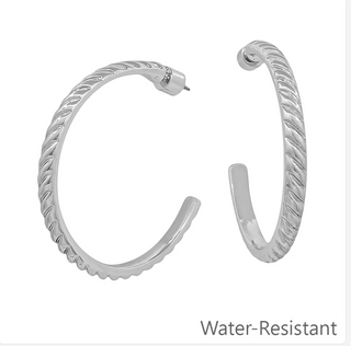 Silver Twisted Hoop Earring