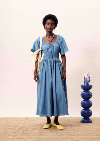 Sweetheart in Denim Dress