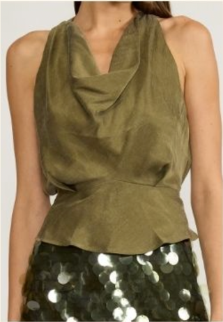 Olive Twist Halter Top