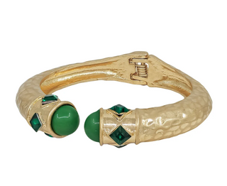 Stone Gold Hinged Bracelet