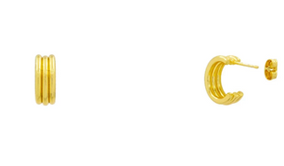Gold 3 Layered .5" Hoops