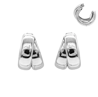 Silver Two Layered .5" Hoops