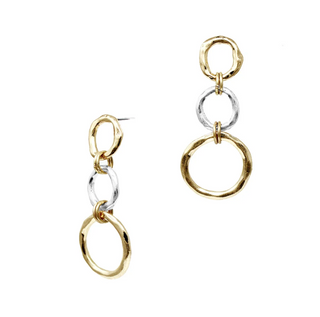 3 Hoop 2 Toned Dangle Earrings