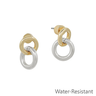 Two Toned Double Hoop Earring
