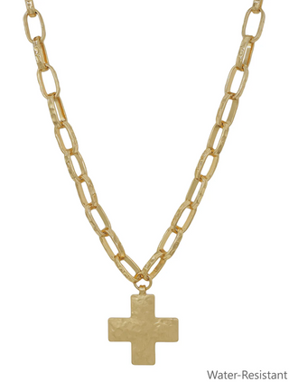 Hammered Cross Chain