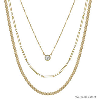 Triple Layered Gold Necklace
