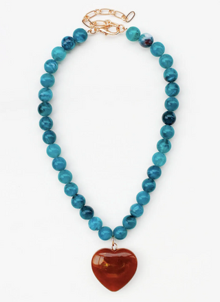 Blue Heart Stone Necklace