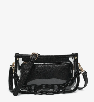 Jessica Black Glitter Bag