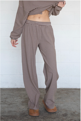 Velvety Striped Pants