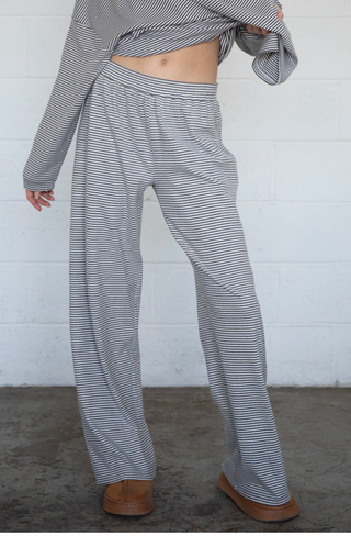 Velvety Striped Pants