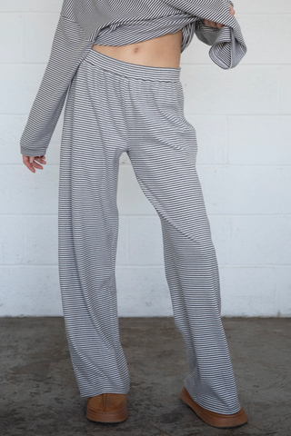 Velvety Striped Pants