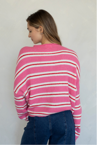 Varsity Striped Piper Cardi