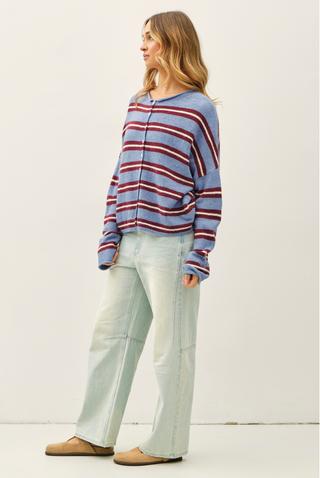 Varsity Striped Piper Cardi