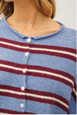 Varsity Striped Piper Cardi