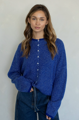 Pinstriped Piper Cardi